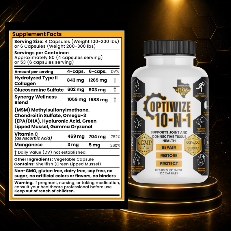 OptiWize Collagen +Plus Human Supplement for Joint Health
