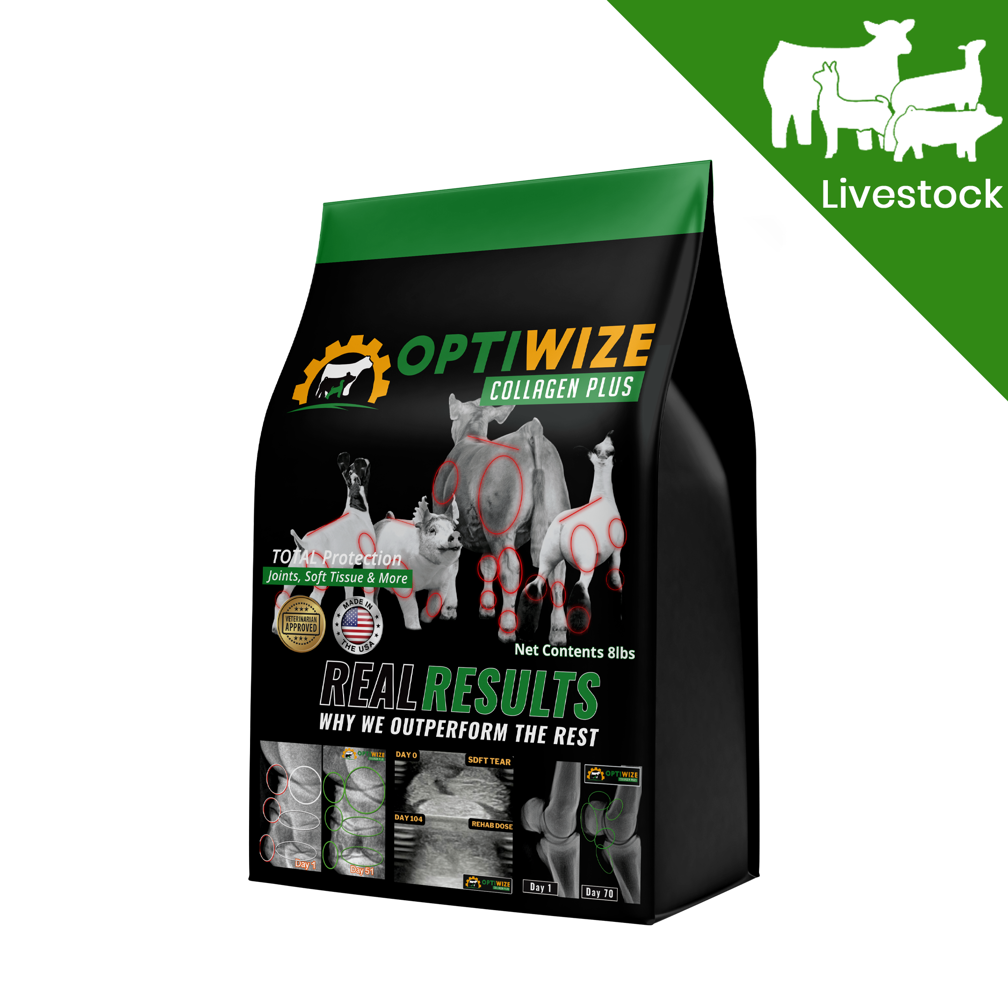 OptiWize Colágeno +Plus Suplemento para articulaciones de ganado