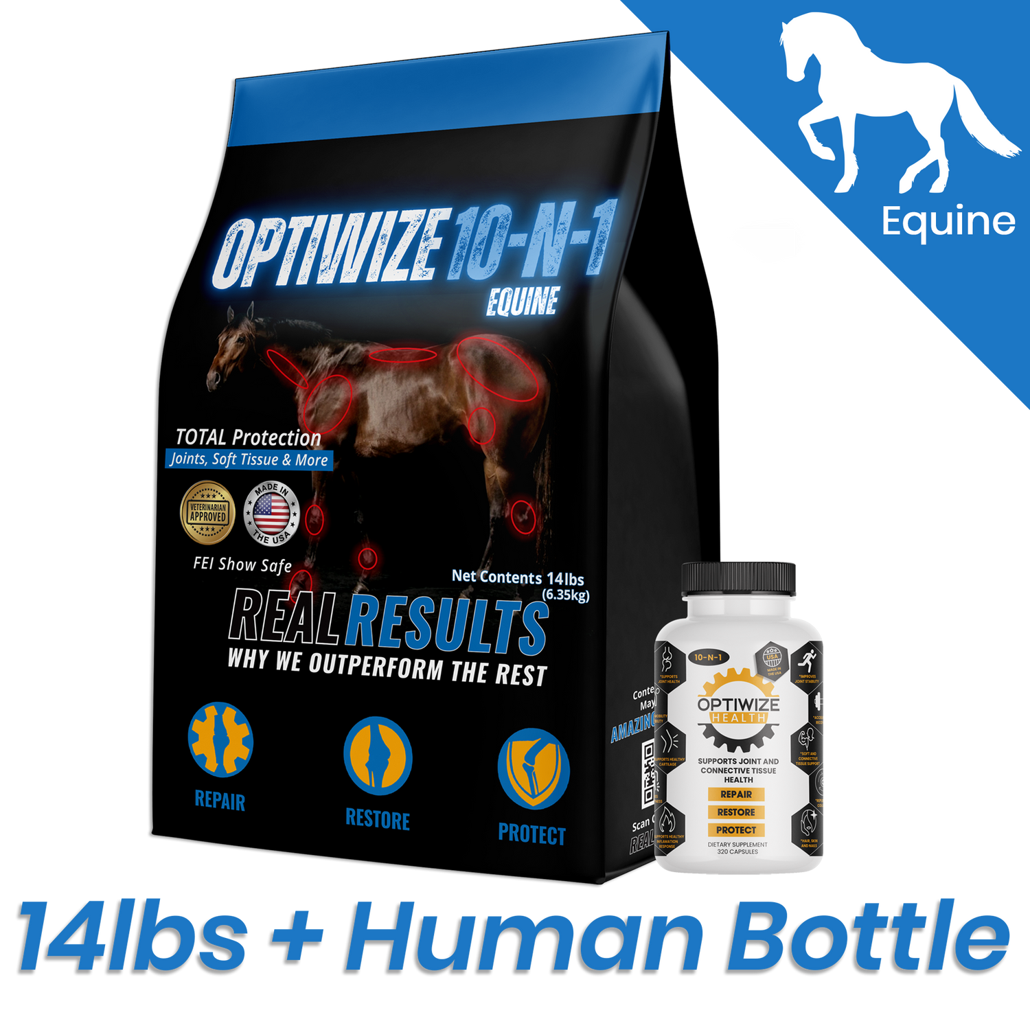 OptiWize Collagen +Plus Suplemento para articulaciones equinas