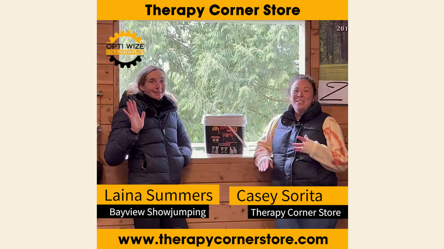 <p>Therapy Corner Store and Laina Summers of Bay view Showjumping<br/>Laina Summers reviews and shares her stories of using OptiWize Equine Collagen Plus.</p>